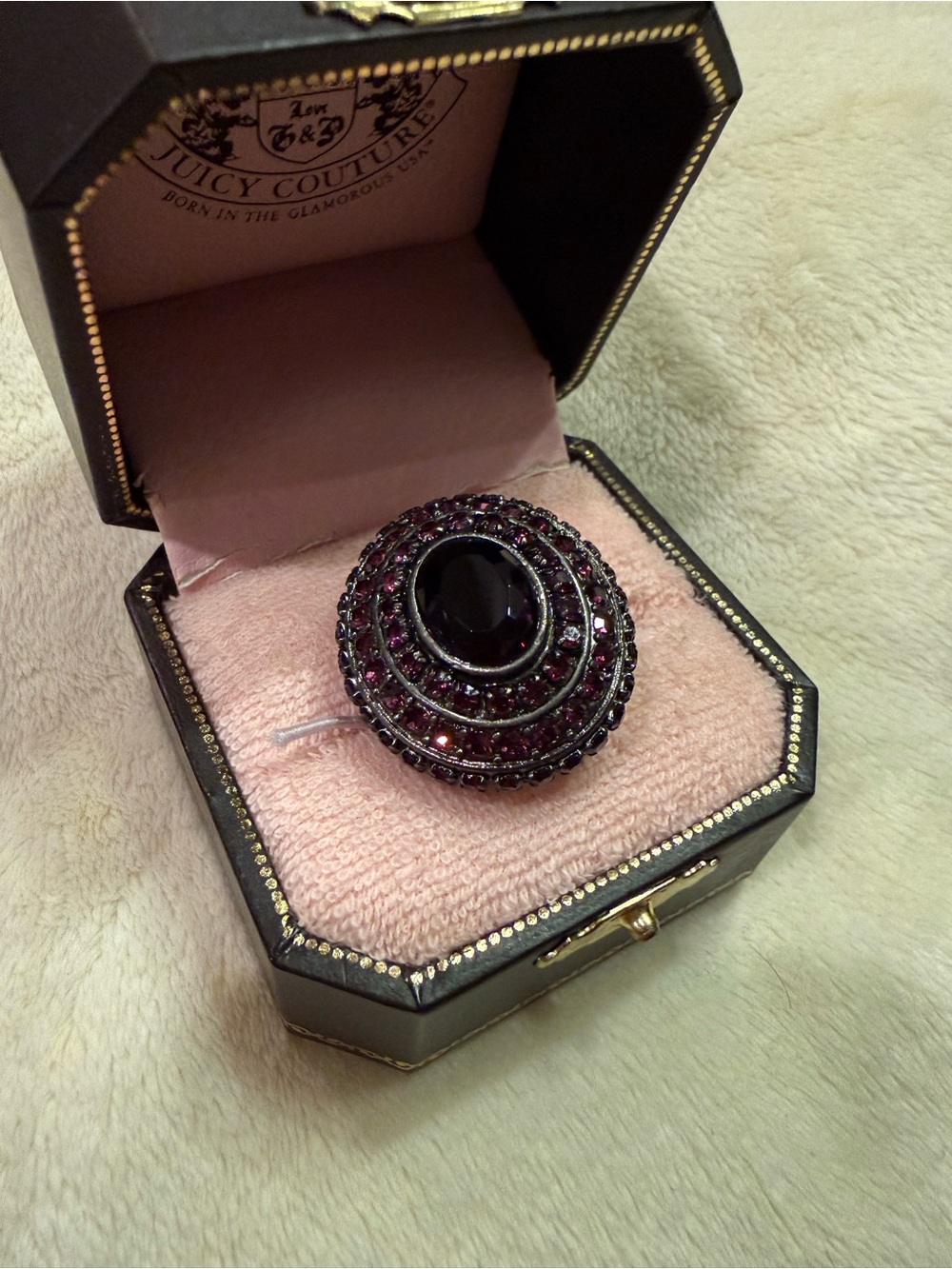 Juicy Couture Deep Purple Multi-Crystal Cocktail Ring